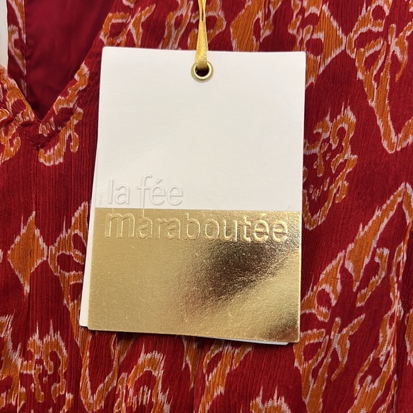 NWT red and orange flouncy top from French boutique - Picture 5 of 8